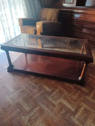 Mesa de centro madera y cristal