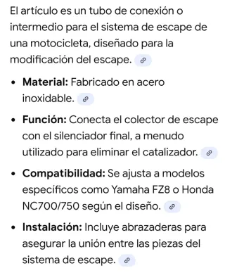 Tubo de escape moto 51mm