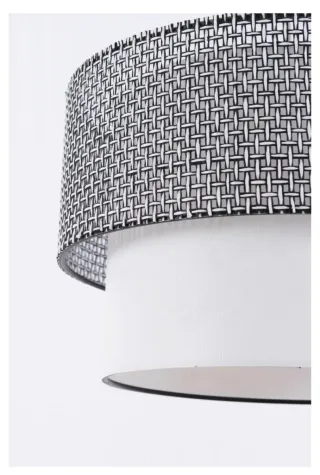 Lámpara colgante redonda gris y blanca