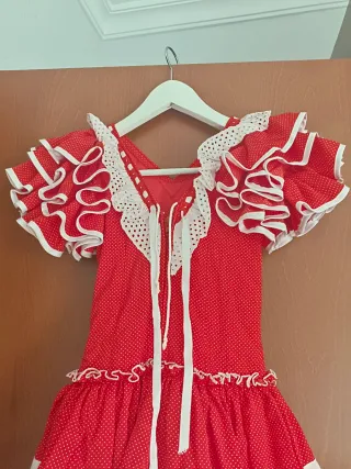 Traje Flamenca Niña Rojo