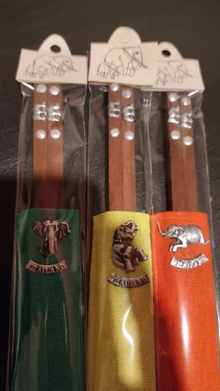 Set 6 bacchette Thai con astuccio elefante