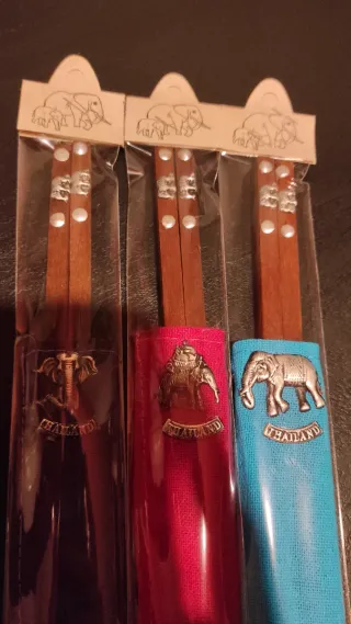 Set 6 bacchette Thai con astuccio elefante