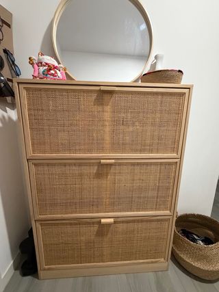 Zapatero Rattan y Madera