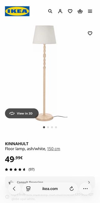 Lámpara de pie negra Ikea Kinnahult