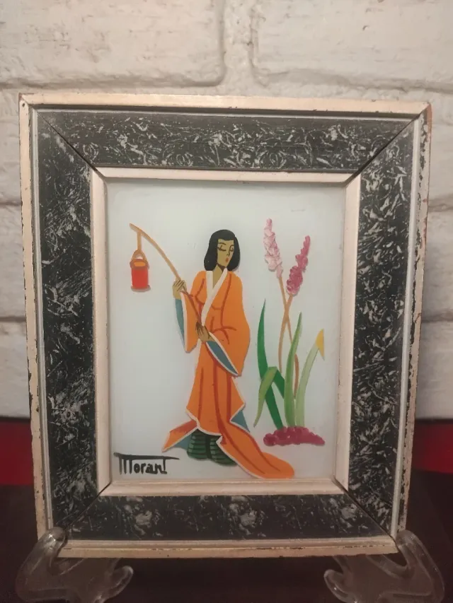 Cuadro vintage decorativo figura oriental