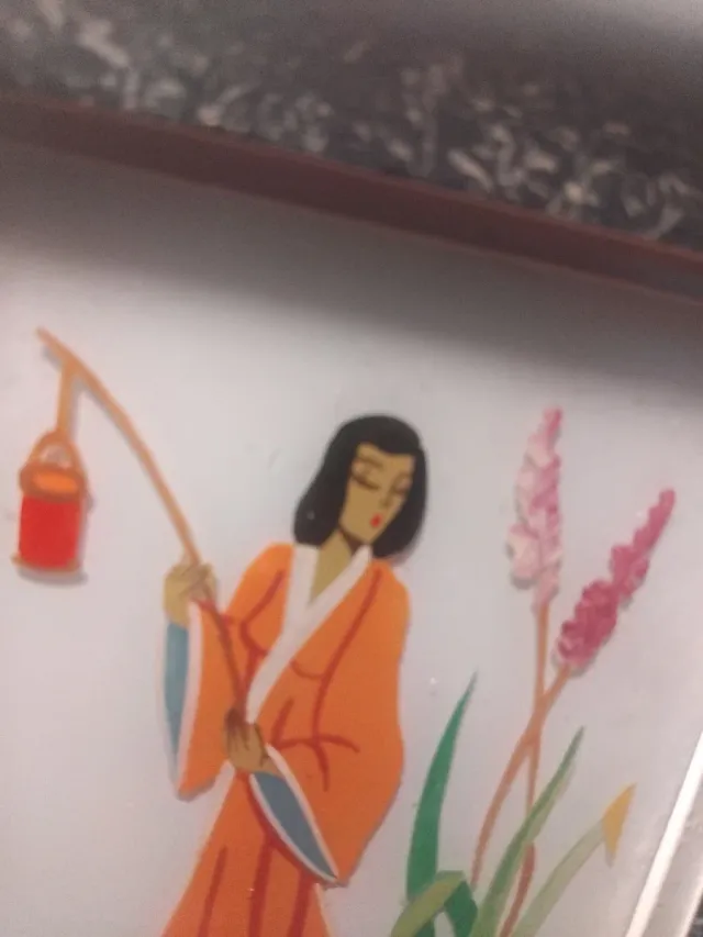 Cuadro vintage decorativo figura oriental