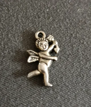 Colgante Querubín Vintage Estilo Plata