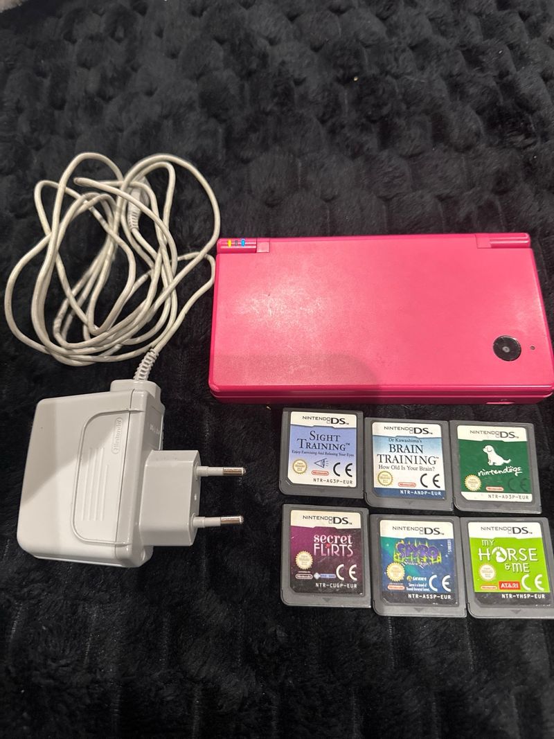 Nintendo DS Rosa con 7 juegos afbeelding 2