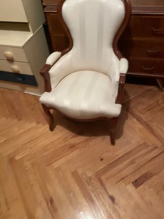 Butaca de habitación tela y madera