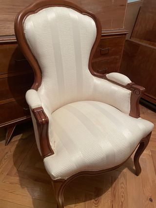 Butaca de habitación tela y madera