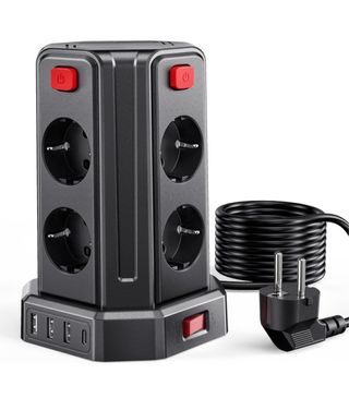 Regleta Vertical Sameriver 8 Enchufes + 4 USB