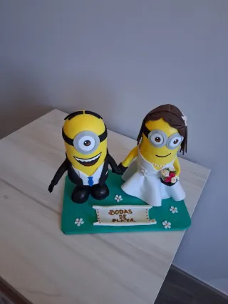 Pareja Minions Novios Tarta Bodas de Plata