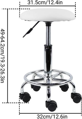 Taburete giratorio H 49-64 cm con reposapiés