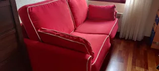 Sofá Cama Tela Rojo Seminuevo