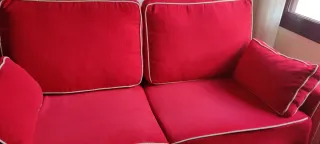 Sofá Cama Tela Rojo Seminuevo