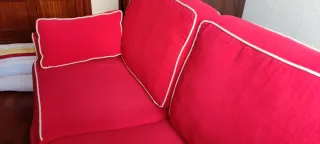 Sofá Cama Tela Rojo Seminuevo