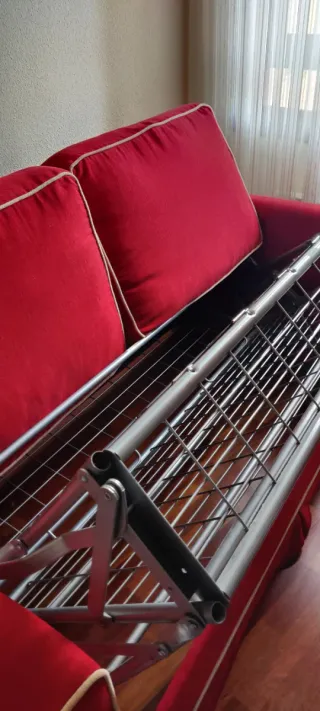 Sofá Cama Tela Rojo Seminuevo