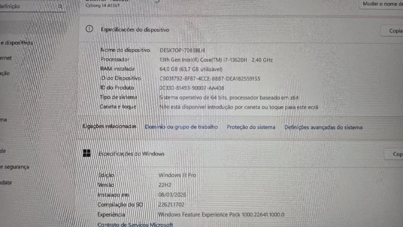 MSI Cyborg i7-13ª RTX 4060 64GB 4TB Garantía afbeelding 9