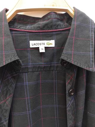 Camisa Lacoste Hombre Azul Cuadros