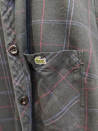 Camisa Lacoste Hombre Azul Cuadros