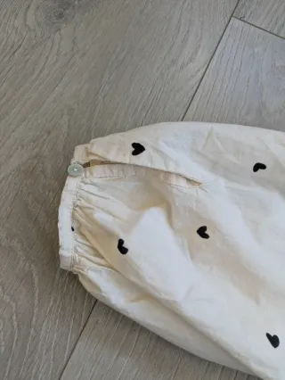 Talla S/M - Blusa Algodón Corazones y Nido Abeja