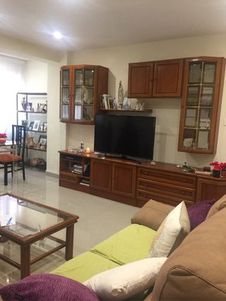 Mueble modular madera cerezo vitrina y cajones