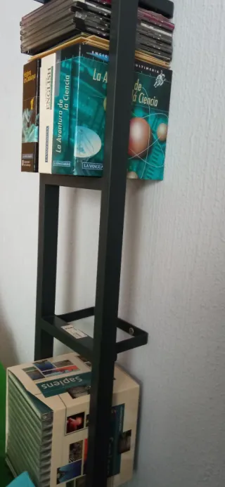 Estante Soporte Metálico Negro para DVDs/CDs