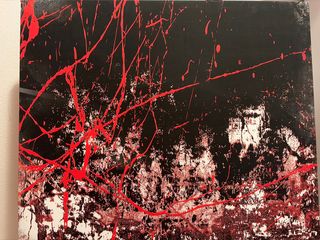 Cuadro abstracto negro y rojo