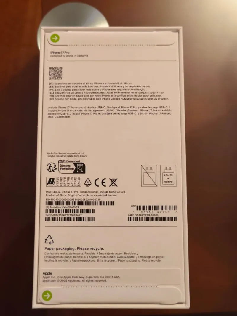 iPhone 17 Pro 256 GB Naranja Sin Abrir afbeelding 3