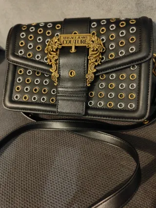 Borsa Versace Jeans Couture nera con borchie