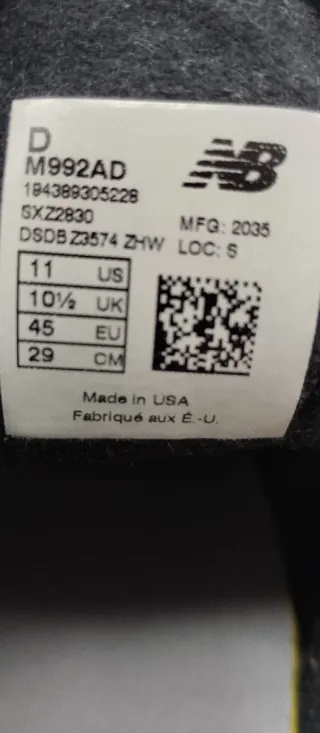 New Balance 992 Plaid Patchwork