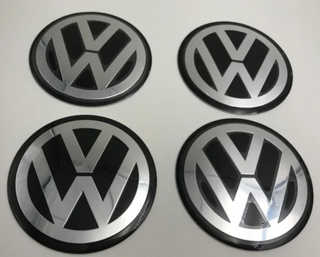 PEGATINA DE CENTRO RUEDA VW NEGRO 70MM m_257