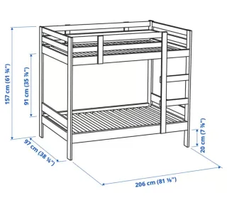 Literas Mydal de madera marrones. De pino mazizo.