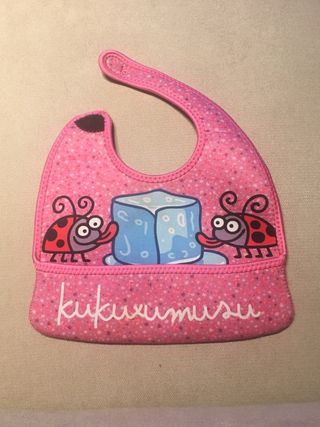 Babero bebé rosa estrellas y mariquitas