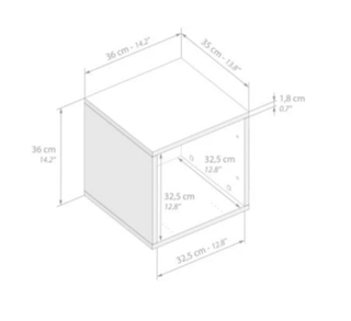 Estantería Cubo Madera Rústica y Negra