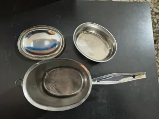 Gavetta portavivande vintage acciaio inox