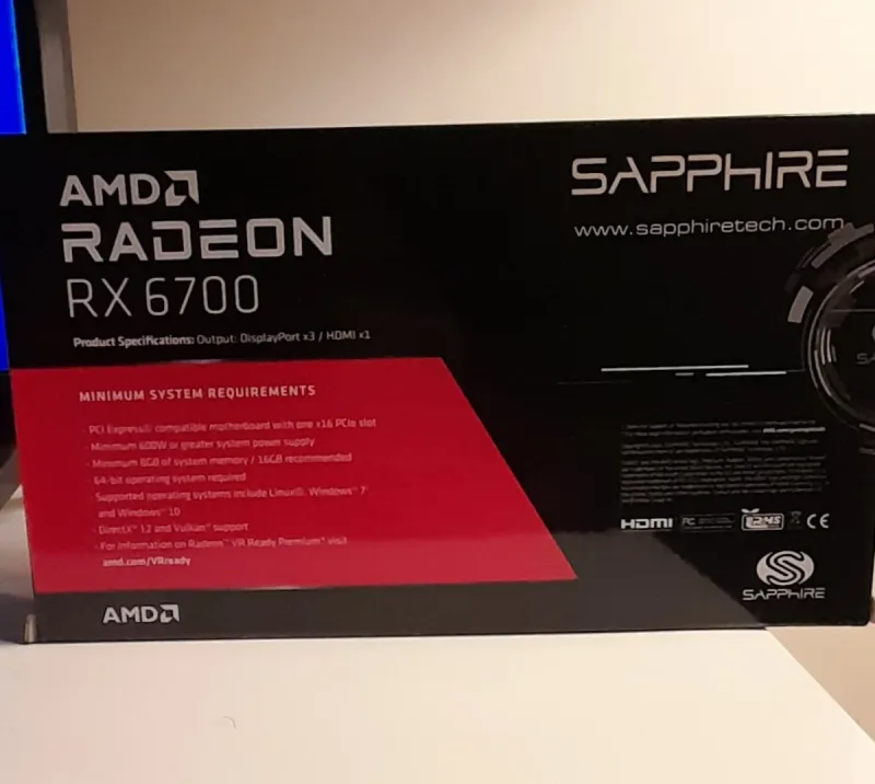 Caja VACIA para Gráfica Sapphire AMD RX 6700 afbeelding 2