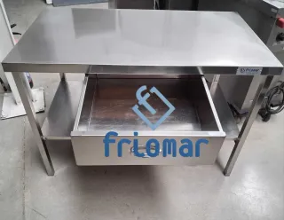 3879 MESA TRABAJO MURAL ACERO INOX. 1100x615x760