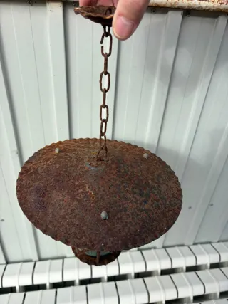 Lámpara de cristal y metal rústica