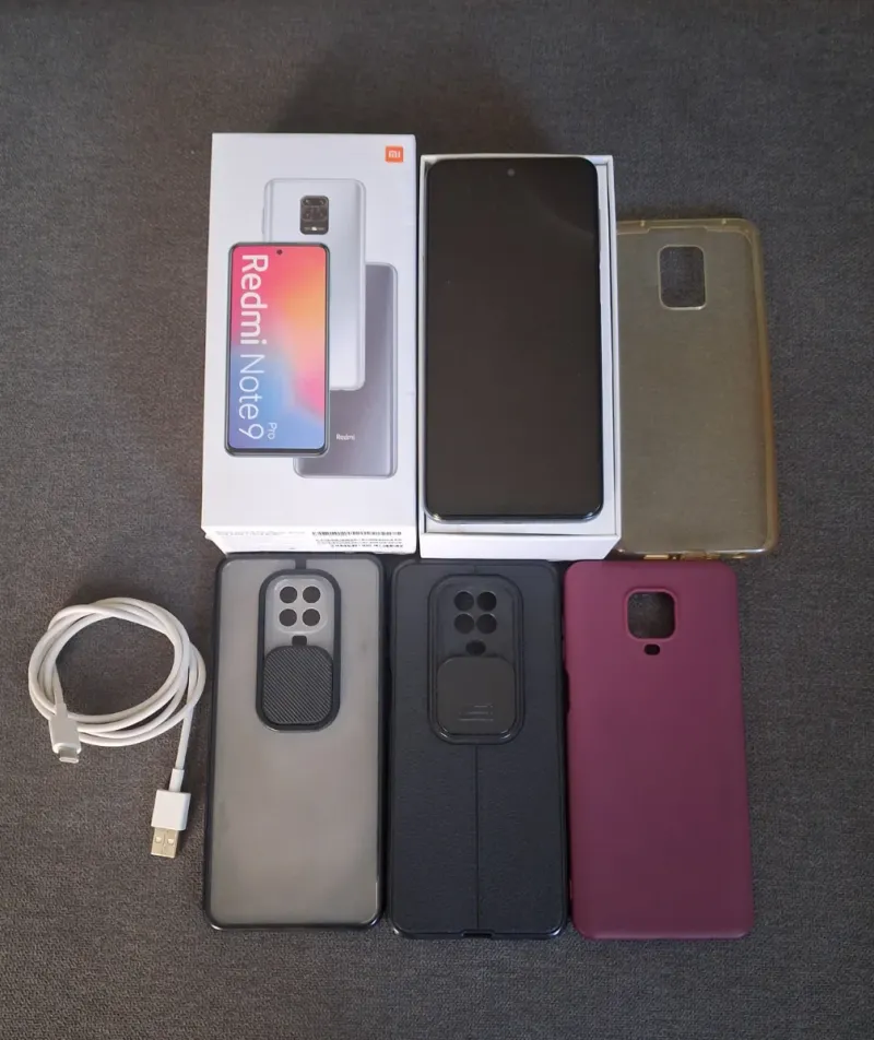 Xiaomi Redmi Note 9 Pro Fundas 4 fundas y cable