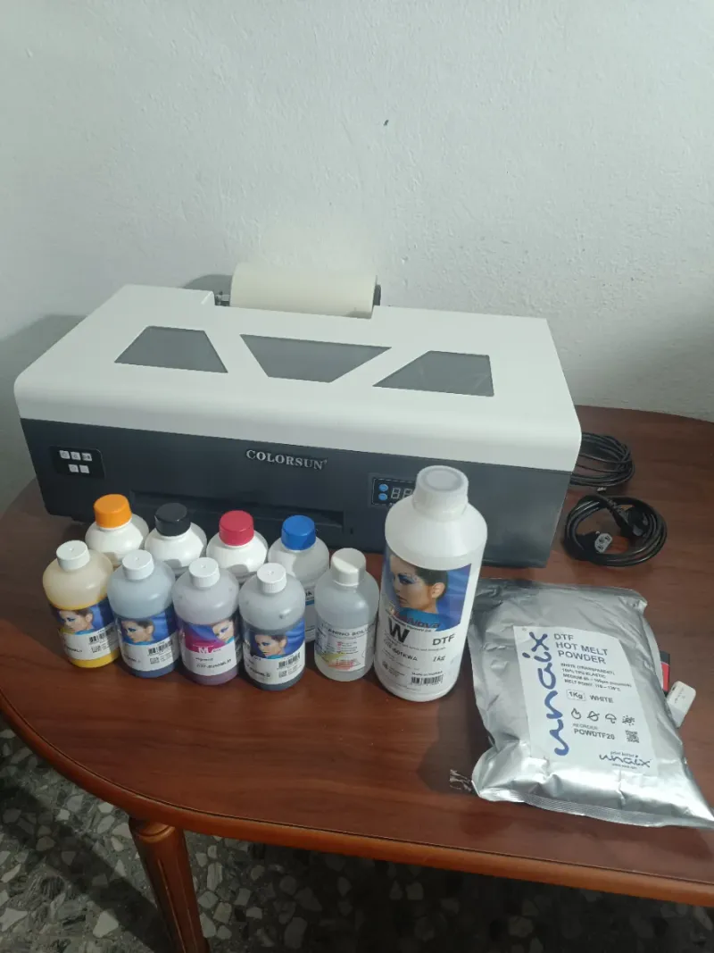Impresora Colorsun DTF A4 + Tintas + Polvo