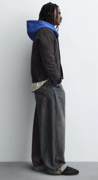 Cazadora denim básica - Color Negro - talla XL