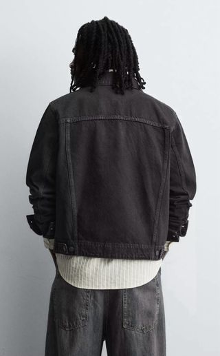 Cazadora denim básica - Color Negro - talla XL