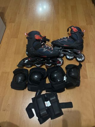 Patines Oxelo niño + protecciones TALLA 38