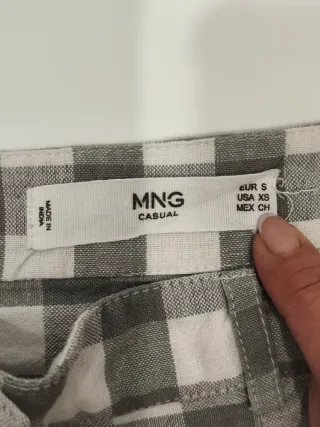 Falda Mango cuadros gris y blanco Talla S