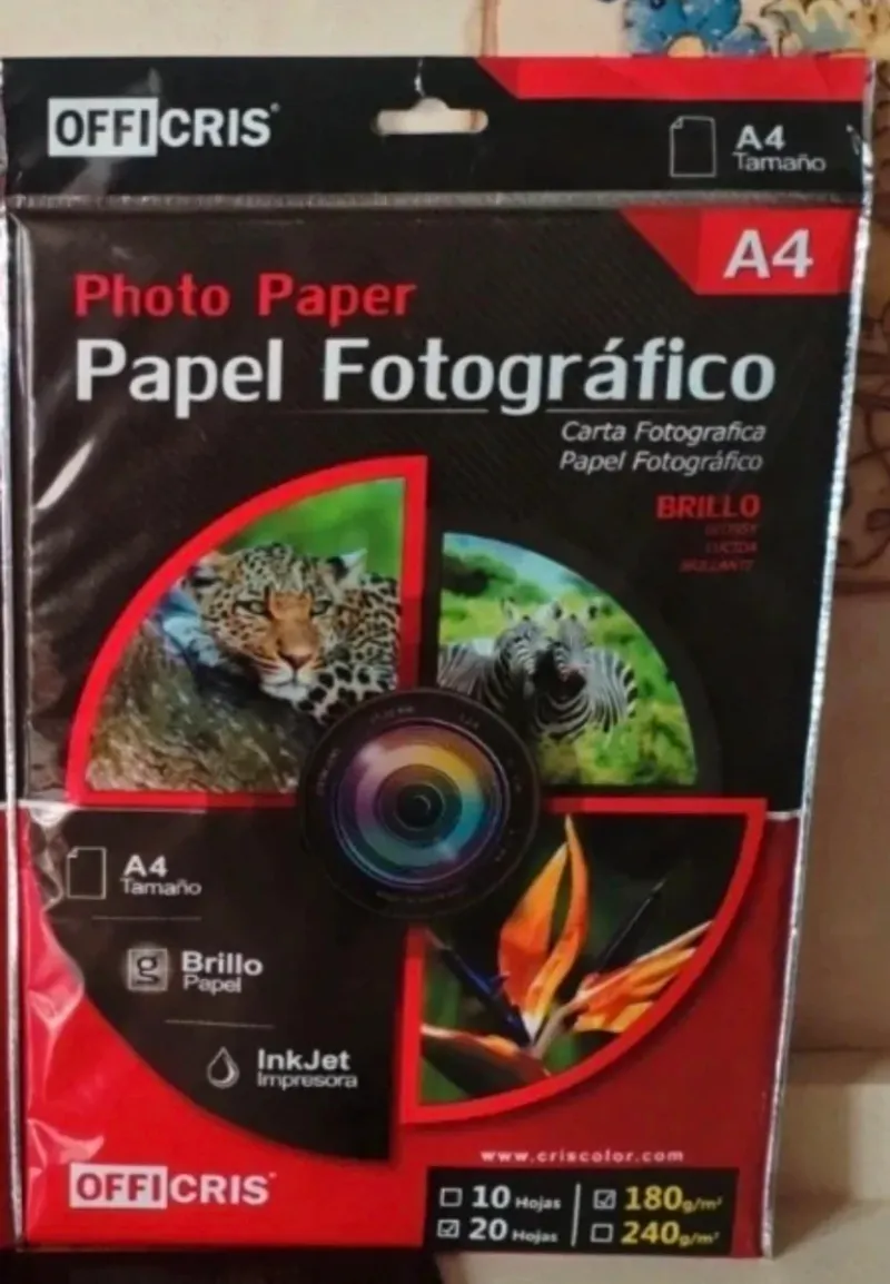 Papel Fotográfico Brillo A4 Officris - 20 Hojas