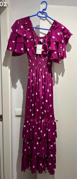 Vestido Flamenco Lunares Morado
