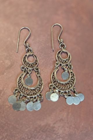 Pendientes largos plata cierre gancho