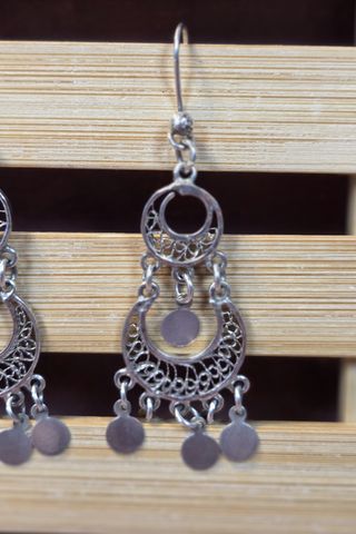 Pendientes largos plata cierre gancho