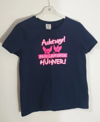 Camiseta Achtung! Frei laufende Hühner! Talla L